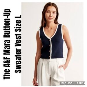 The A&F Mara Button-Up Sweater Vest Size L